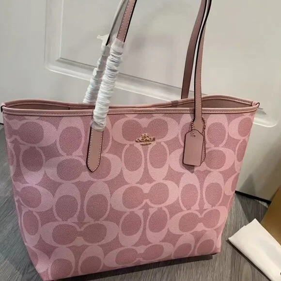 COACH City 33 Cherry Blossom Powder Tote Bag - Picture 3 of 7